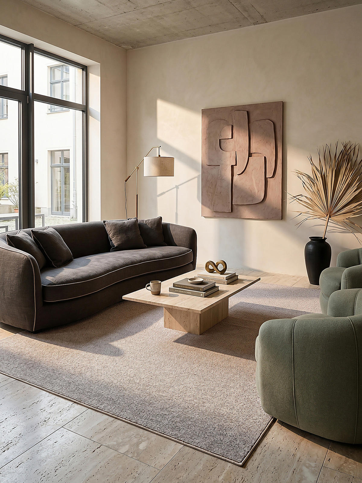 TEPPICH Niederflor Uni COLFOSCO Polypropylen Beige 133 x 133 cm - Beige, Textil (240/340cm) - KADIMA DESIGN