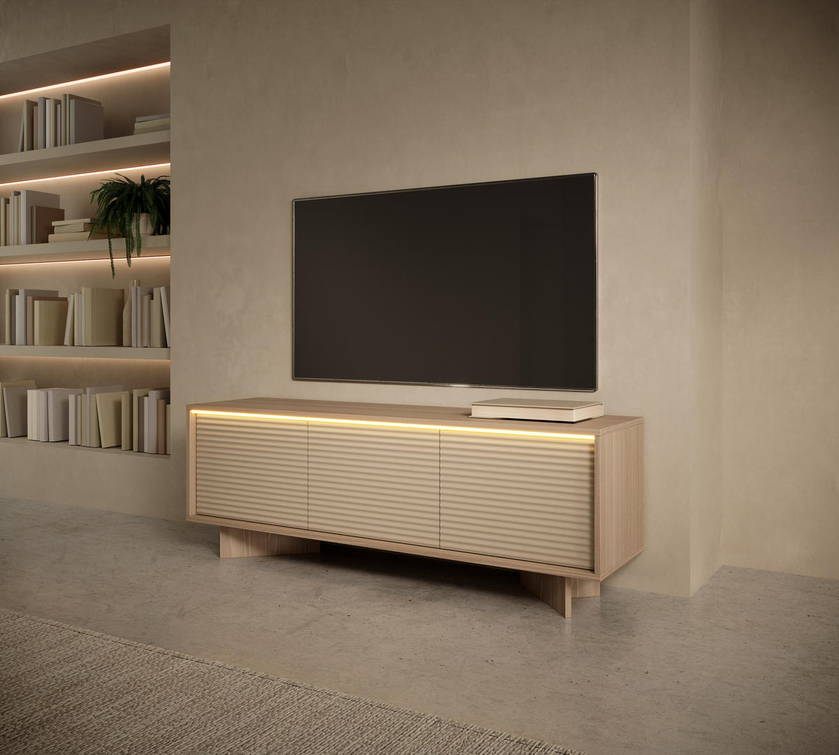 TV-SCHRANK: Natur-Bolivar, 153,9 x 54,4 x 40 cm - Eichefarben, Holzwerkstoff (153.9/54.4/40cm) - 3XE LIVING