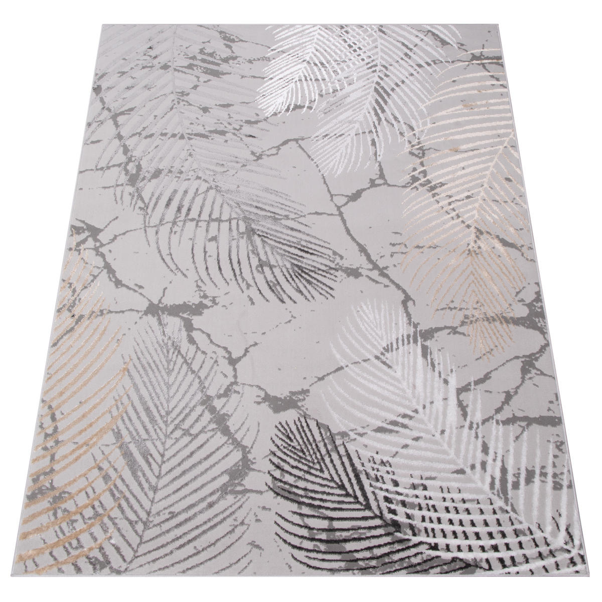 TEPPICH CRYSTAL Creme Grau 80/150 cm - Creme/Grau, Textil (80/150cm) - Tapiso