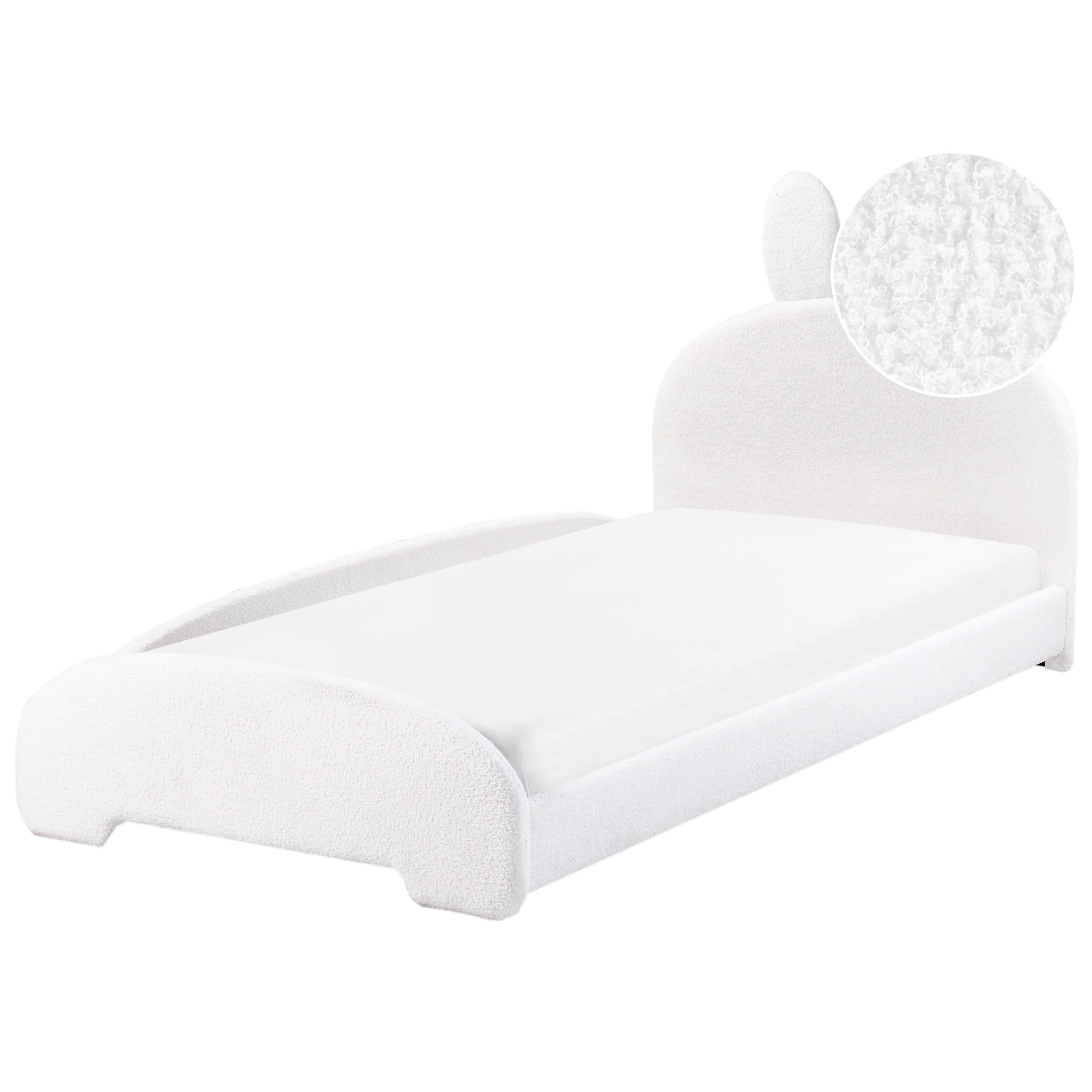 KINDERBETT 90x200 cm Weiß Perros - Creme, Textil (90/200cm) - Beliani