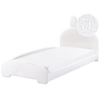 KINDERBETT 90x200 cm Weiß Perros - Creme, Textil (90/200cm) - Beliani