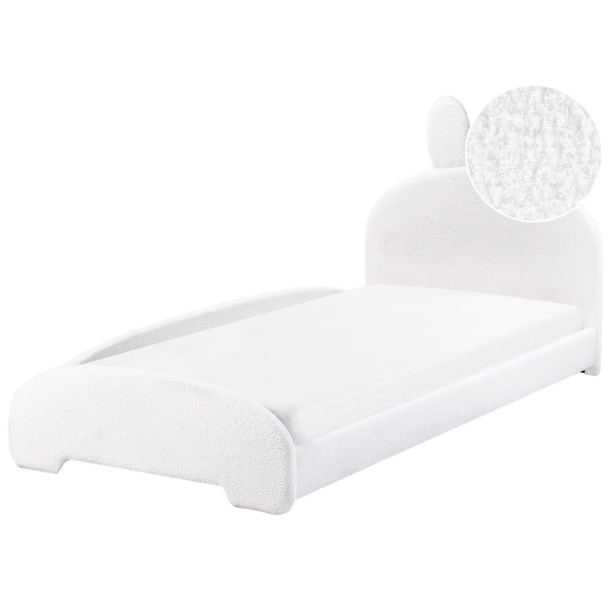 KINDERBETT 90x200 cm Weiß Perros - Creme, Textil (90/200cm) - Beliani