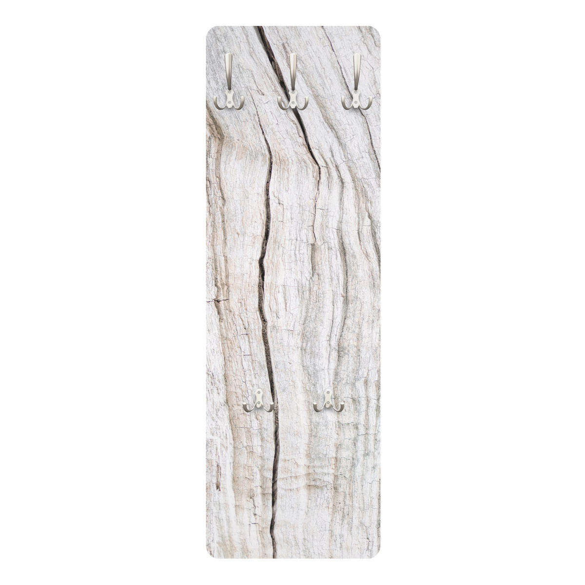 WANDGARDEROBE - Holzstruktur mit Rissen 34/105 cm - Weiß, Holzwerkstoff (34/105/1.6cm) - Bilderwelten