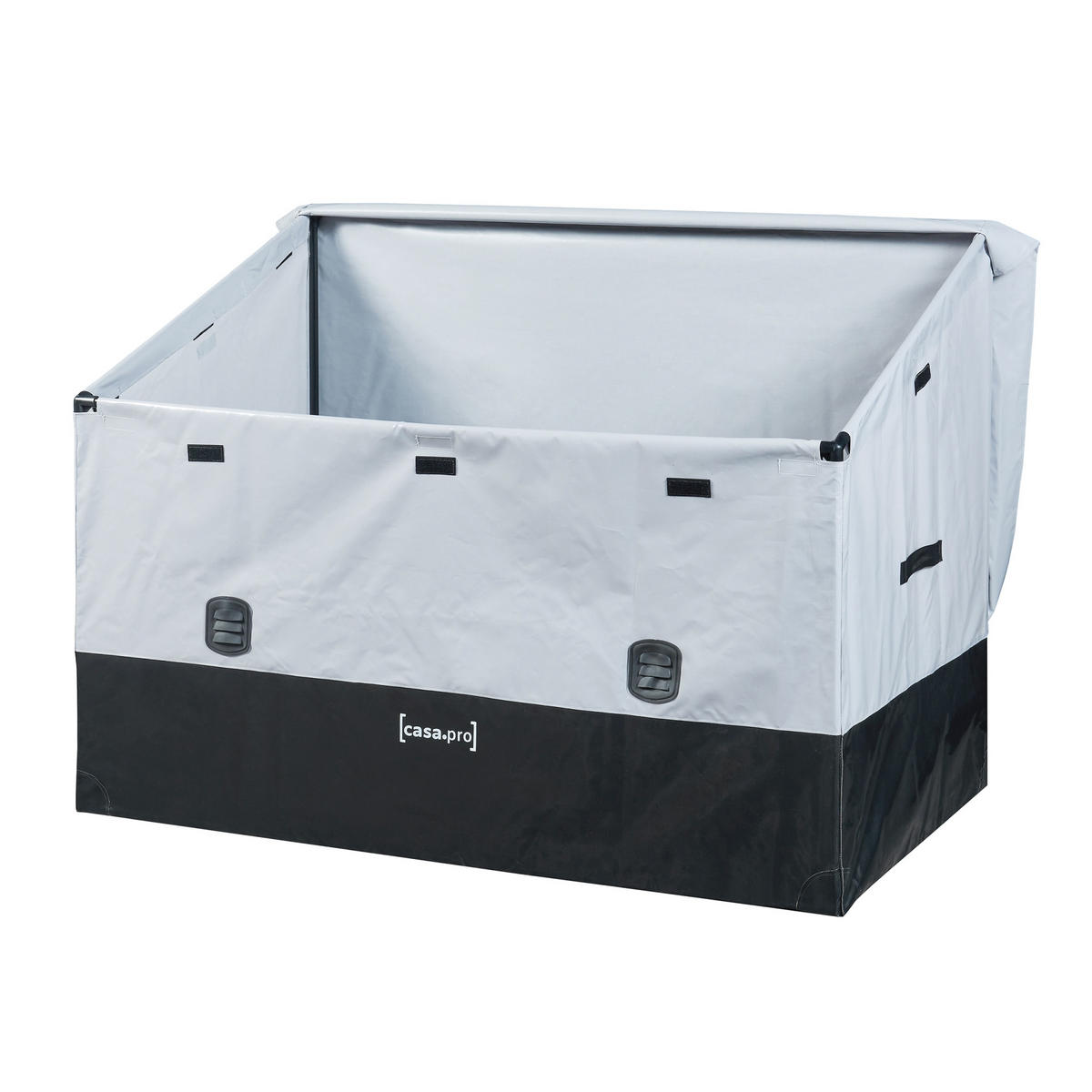 AUFBEWAHRUNGSBOX Alanno - Schwarz/Grau, Textil/Metall (147/109/86cm) - casa.pro