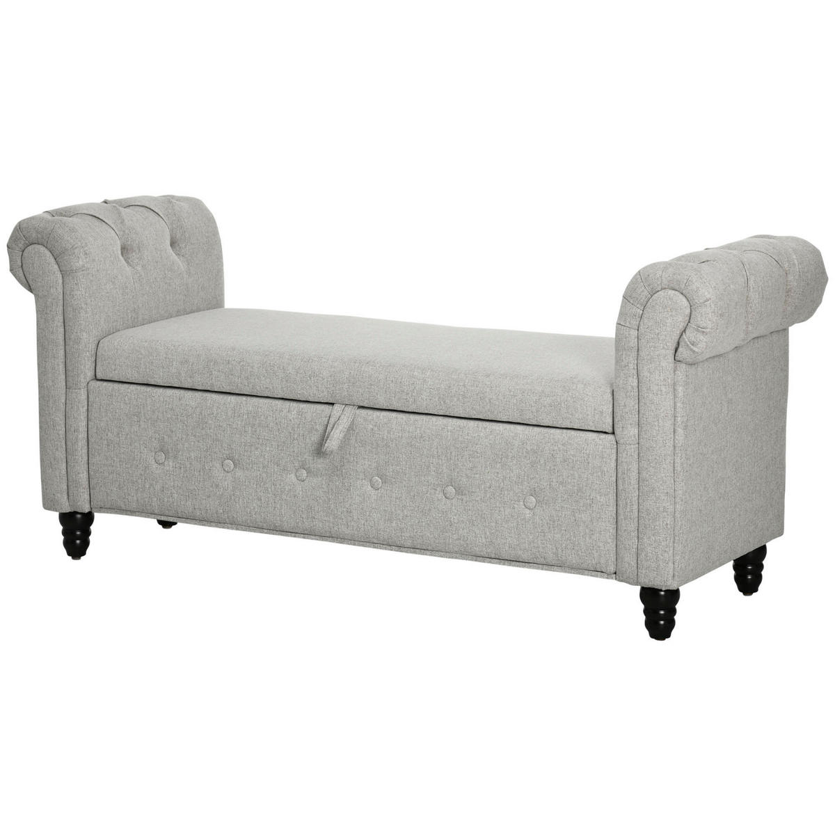 TRUHENBANK DE-16371 2-in-1 mit Stauraum Grau - Grau, Textil (146.5/72/49cm) - ComfortXL