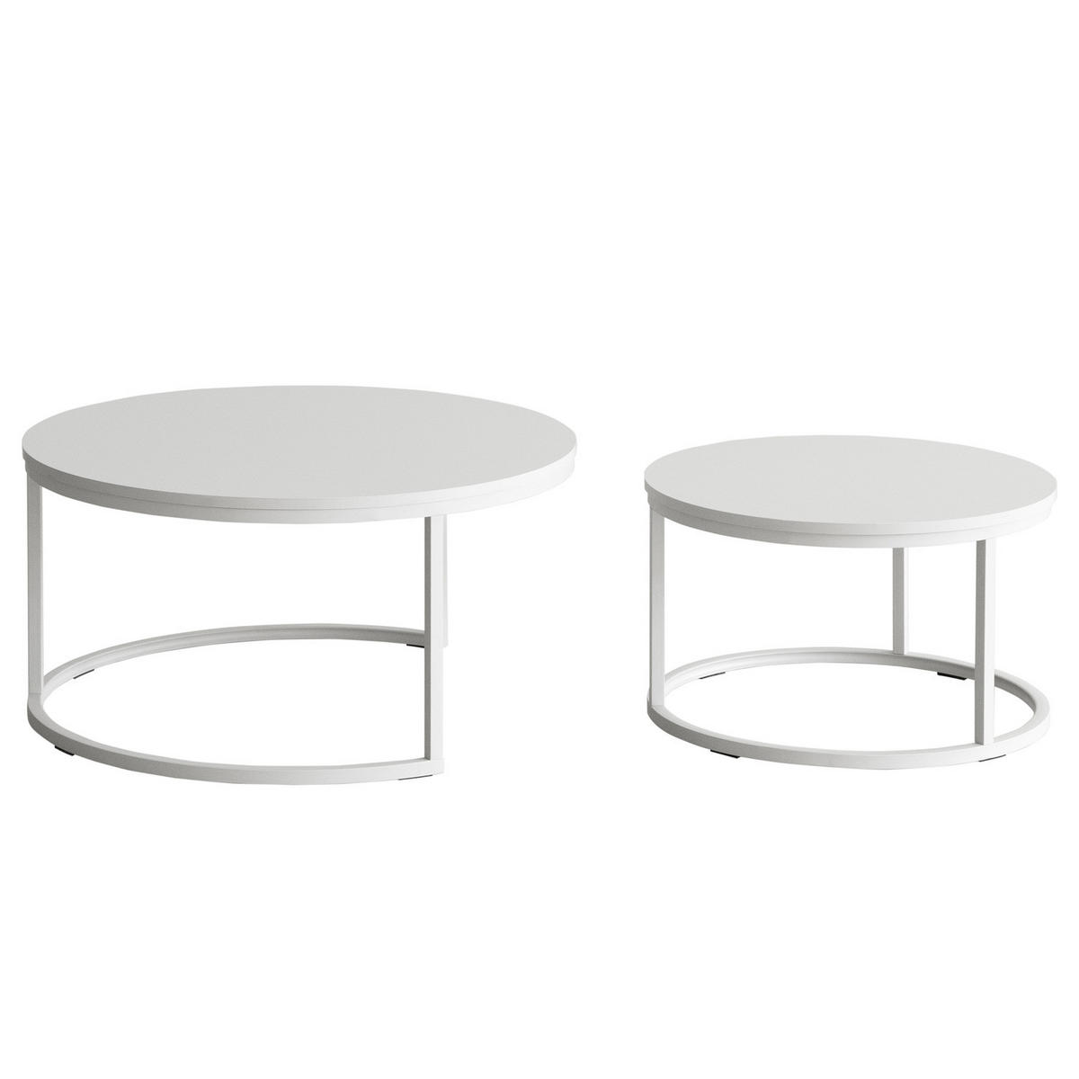 COUCHTISCH 2er-Set - Kaschmir - Beige, Holzwerkstoff/Metall (74/74/40cm) - home24