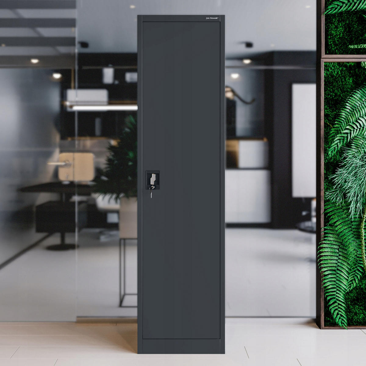 BÜRO Aktenschrank ALEX - Anthrazit, Metall (45/185/40cm) - Jan Nowak