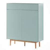 SCHUHKOMMODE mit 2 Schubladen - Eichefarben/Mintgrün, Holzwerkstoff (110/132/38cm) - home24