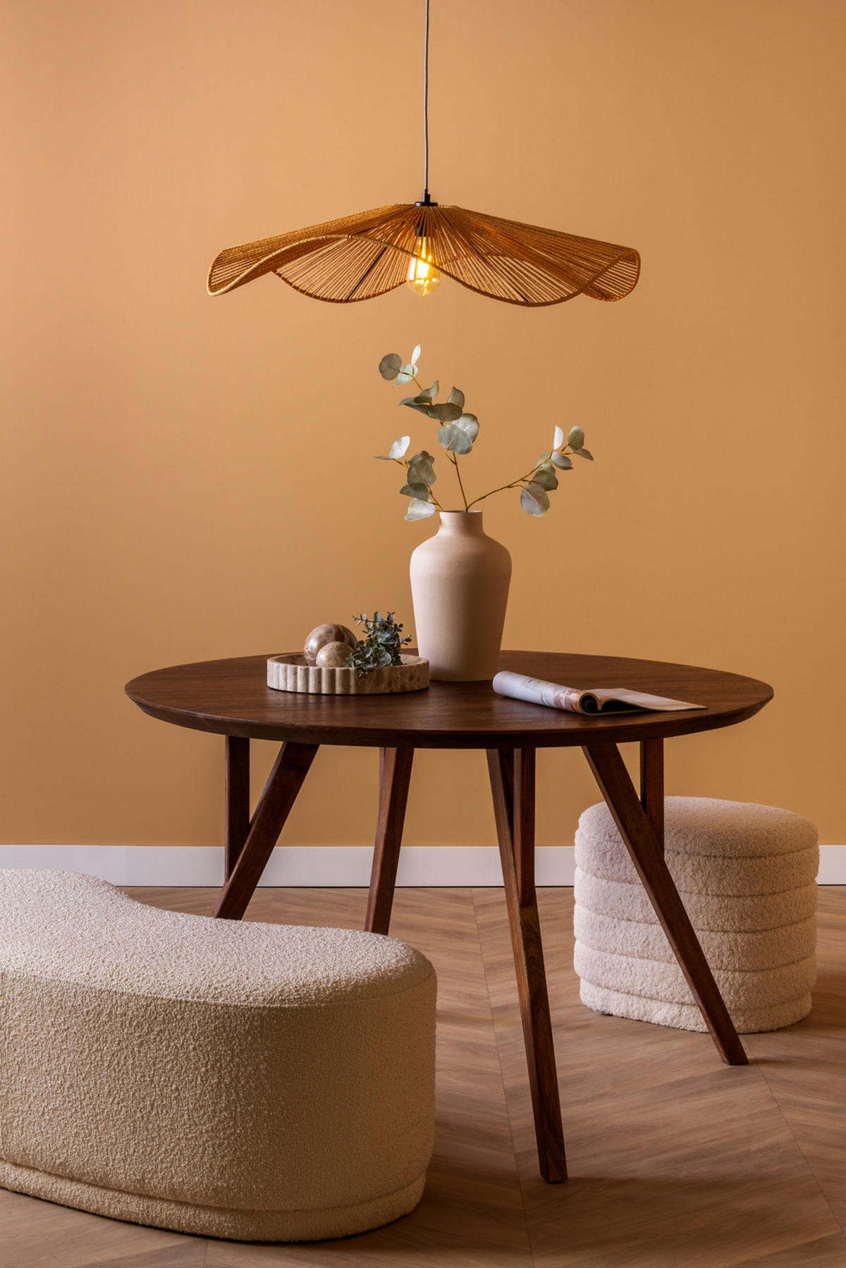 HANGELAMPE Sombra 80/80/19 cm - Naturfarben, Naturmaterialien (80/80/19cm) - Leitmotiv