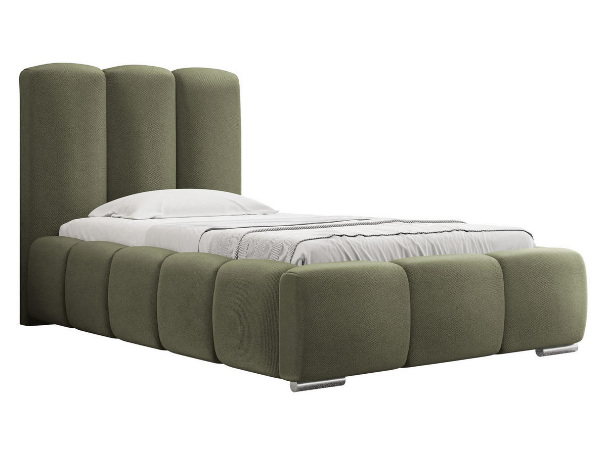 POLSTERBETT Wizko 90 - Chromfarben/Grün, Holz/Metall (90/200cm) - MIRJAN24