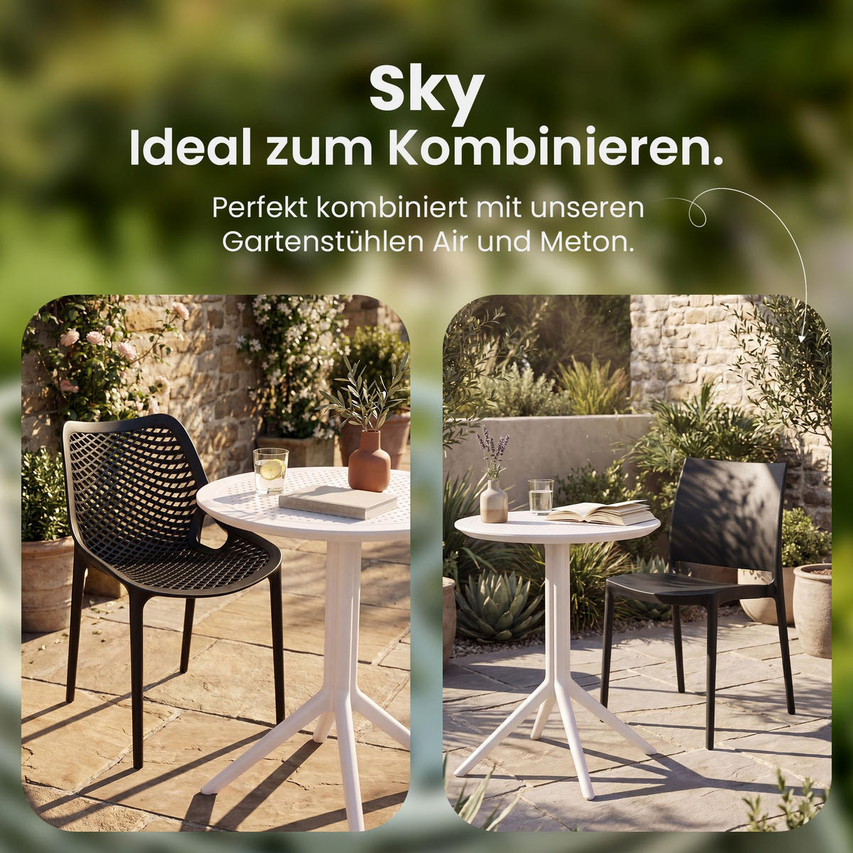 GARTENTISCH rund Kunststoff weiß - Weiß, Kunststoff (60/60/74cm) - CLP