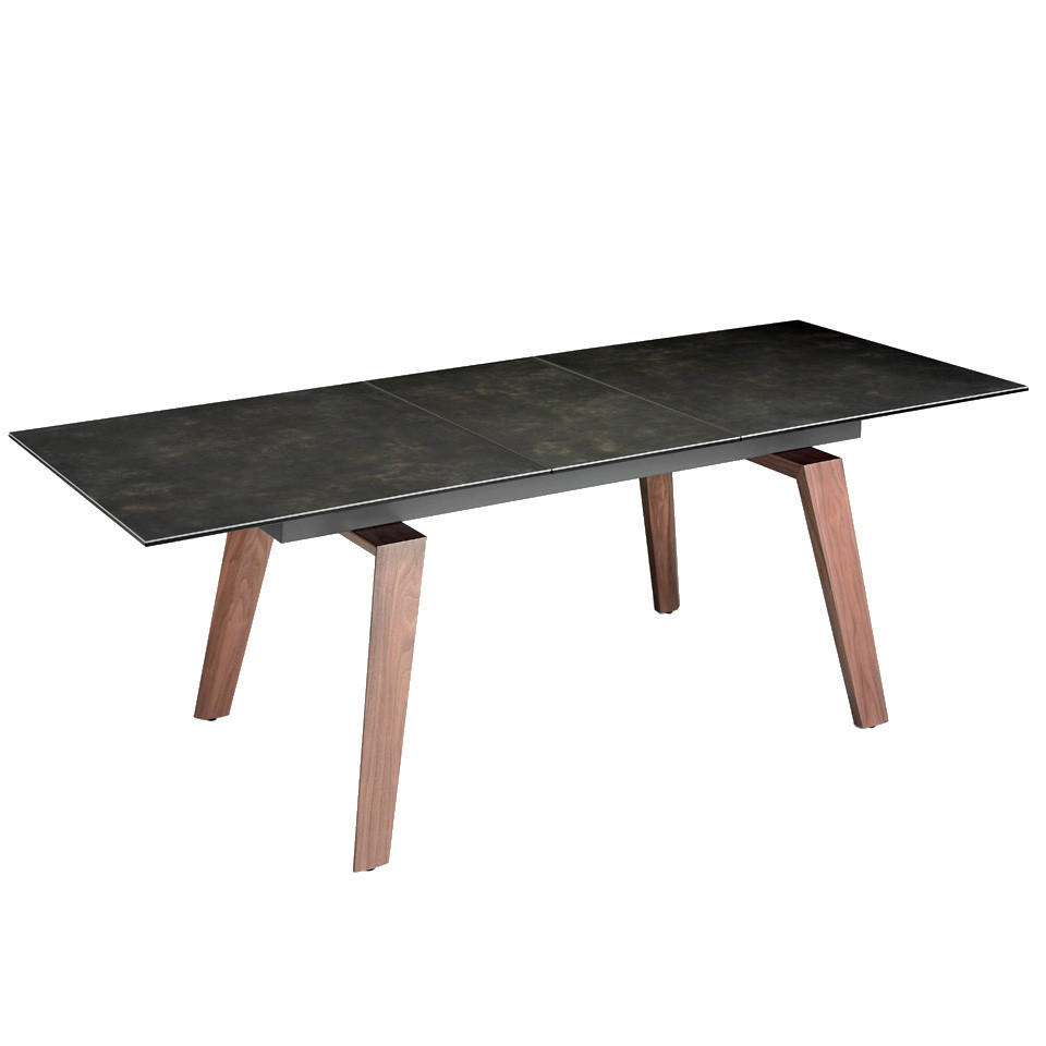 ESSTISCH Rechteckig Walnuss Schwarz 180/90/75 cm - Walnussfarben/Schwarz, Stein (90/180/75cm) - ANGEL CERDA