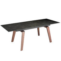 ESSTISCH Rechteckig Walnuss Schwarz 180/90/75 cm - Walnussfarben/Schwarz, Stein (90/180/75cm) - ANGEL CERDA