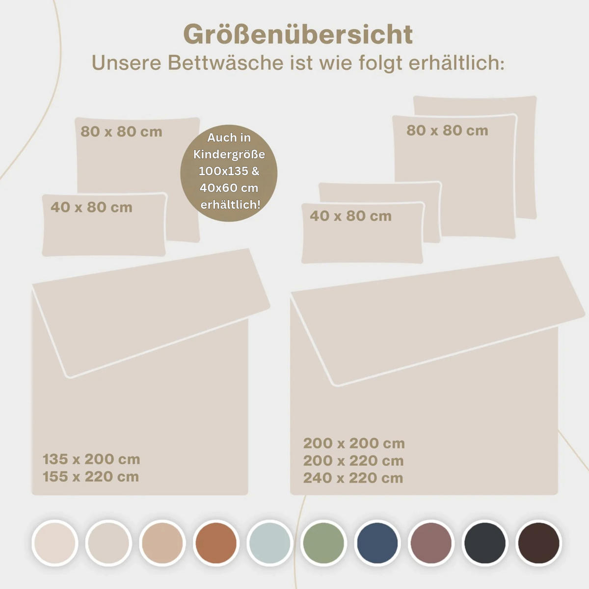 POVLEČENÍ mušelín, 100% bavlna, 2x 135/200 cm & 2x 80/80 cm, měděná - medená, textil (135/200cm) - Blumtal