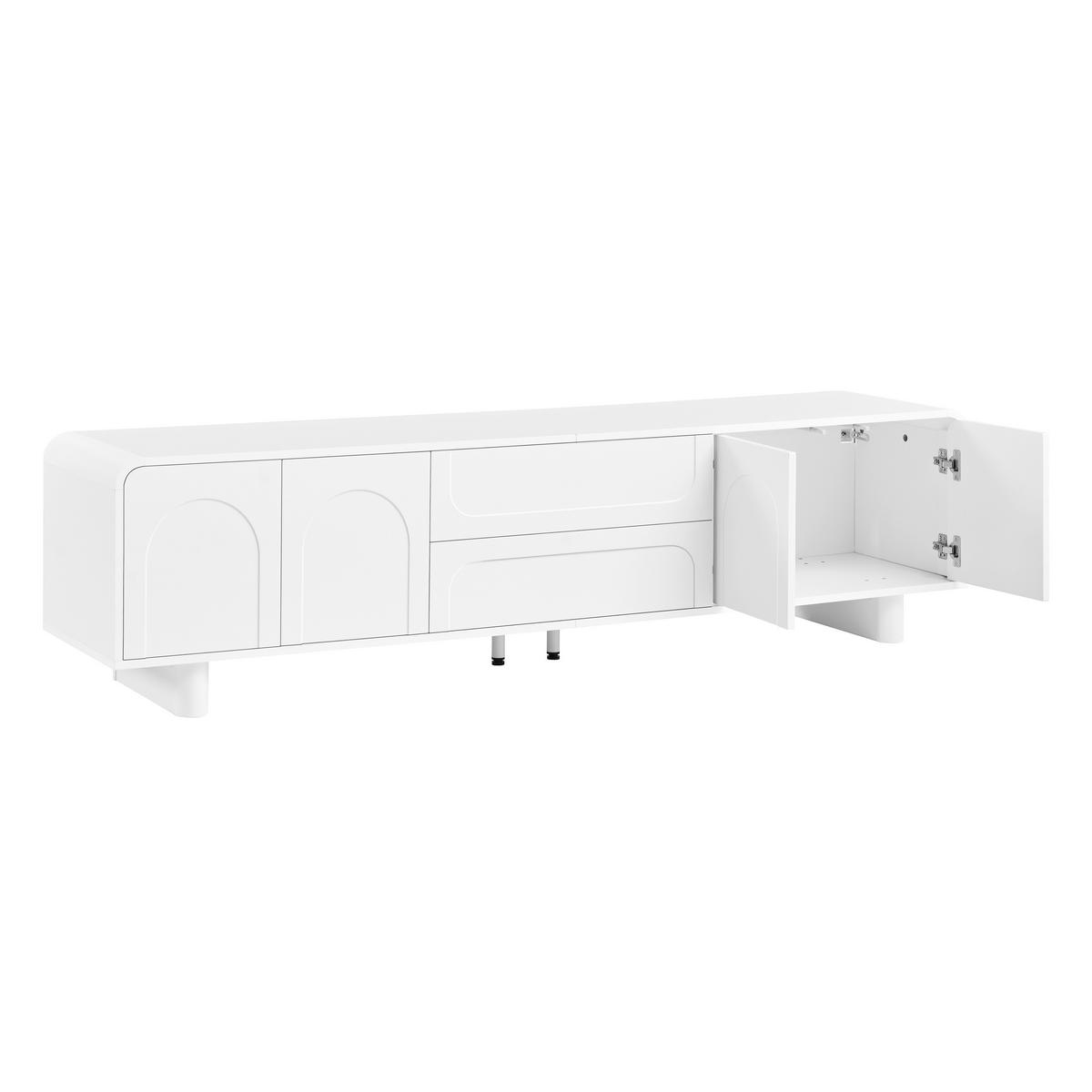TV-SCHRANK 180/40/46 cm Weiß mit 4 Türen und 2 Schubladen - Weiß, Holzwerkstoff (180/46/40cm) - Oxeza