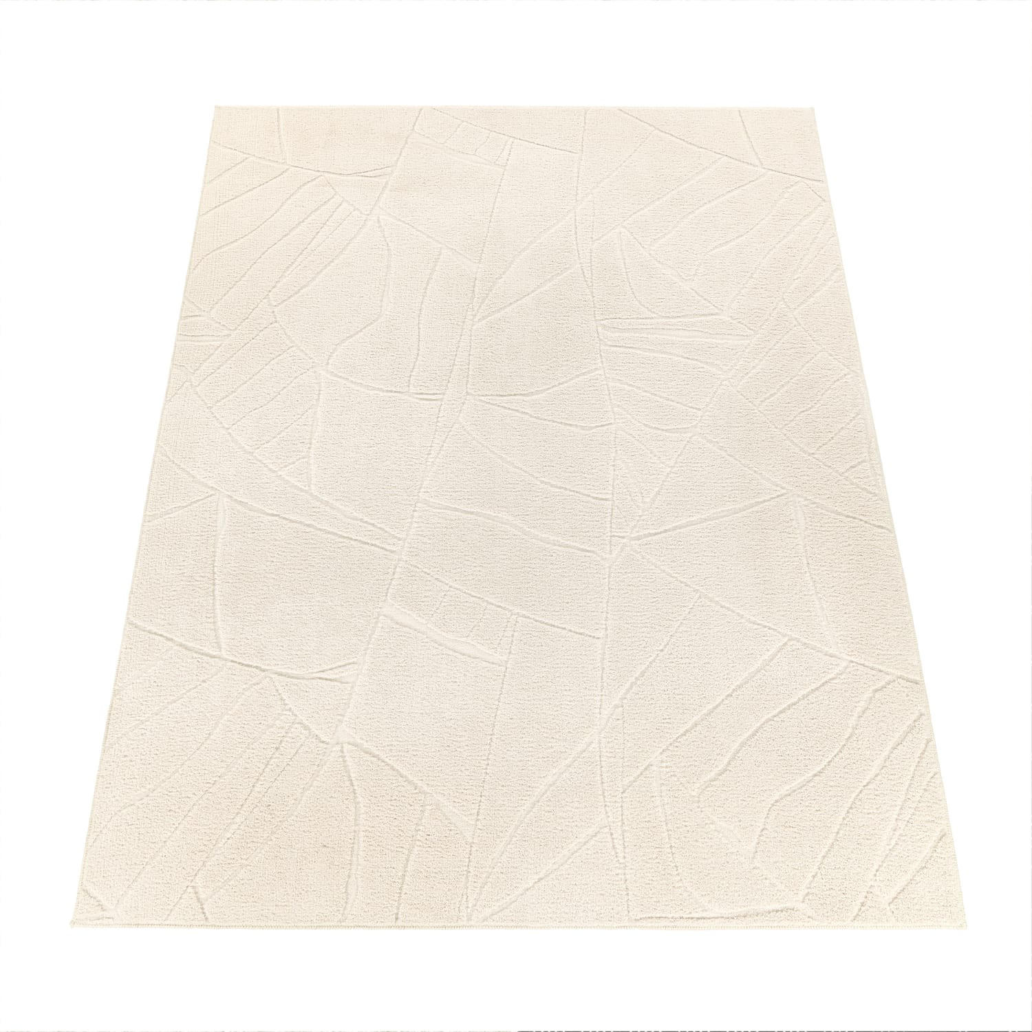 TEPPICH Kurzflor waschbar Struktur Wohnzimmer schmutzabweisend Creme Rechteckig 120x160 - Beige, Textil (160/120cm) - KADIMA DESIGN