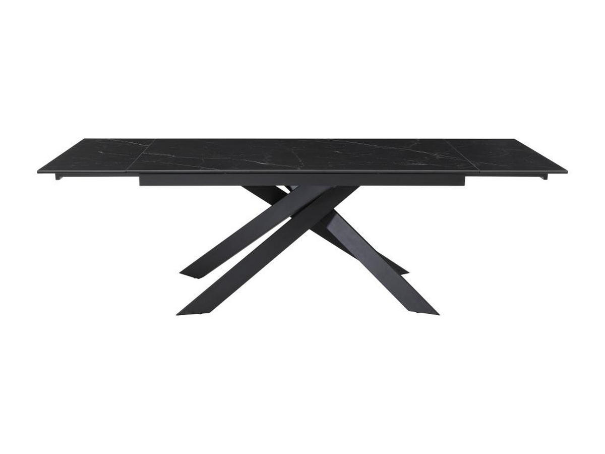 ESSTISCH für 6 bis 10 Personen ausziehbar - Keramik - Sicherheitsglas & Metall - Marmor-Optik schwarz - COREMA - Schwarz, Glas (240/90/76cm) - Vente-Unique