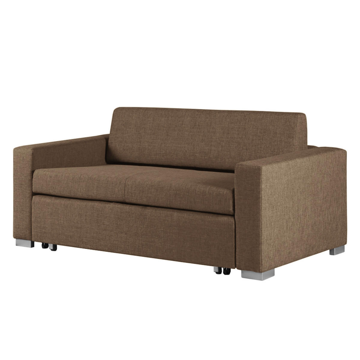 SCHLAFSOFA - Silberfarben/Braun, Textil (153/90/90cm) - home24