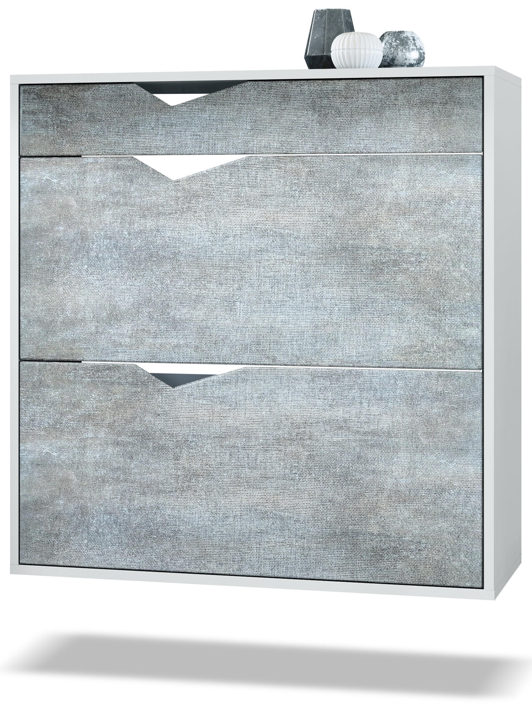SCHUHSCHRANK Kolmio Fronten in Braun meliert - Graubraun, Holzwerkstoff (190/185/33cm) - Vladon
