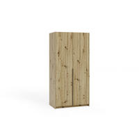 DREHTÜRENSCHRANK AMARA 100/204/58cm 2-türig Eiche Artisan - Eiche Artisan, Holzwerkstoff (100/204/58cm) - MASSENO