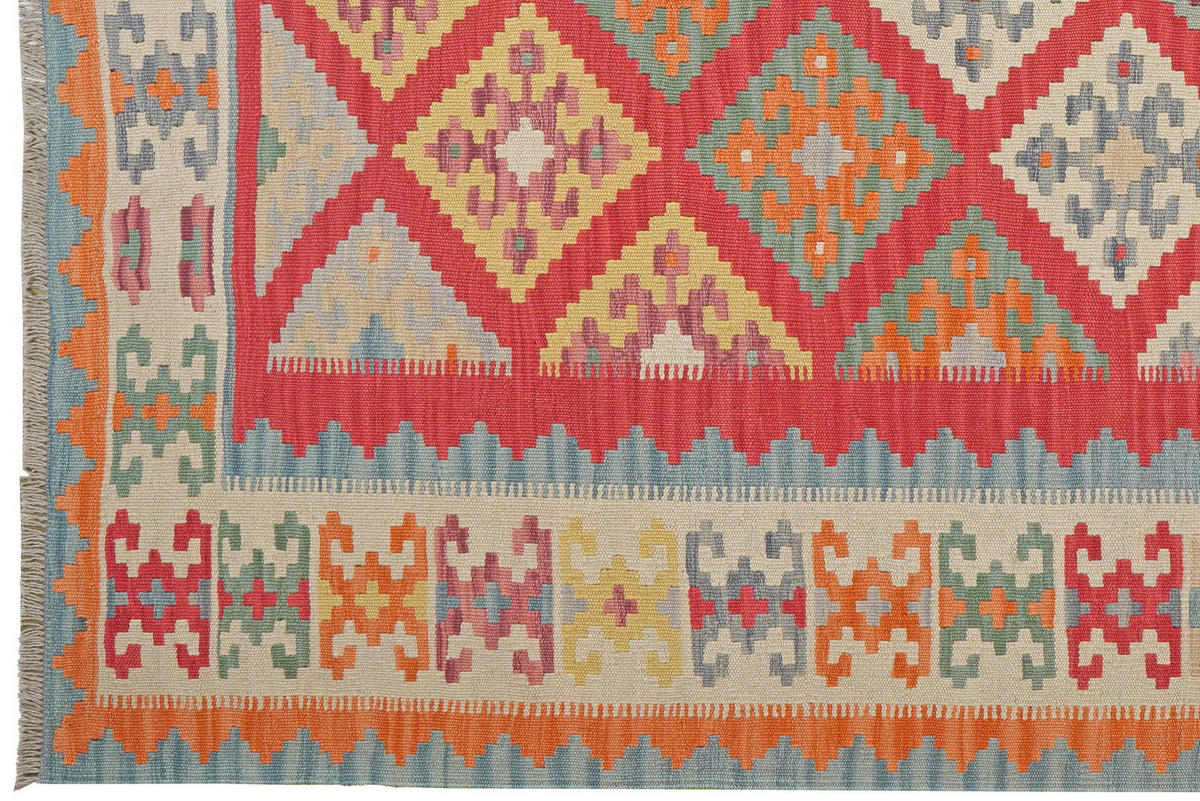 HANDWEBTEPPICH Kelim Gashgai Rot 246/183 cm Schurwolle - Rot, Textil (183/246cm) - Looma