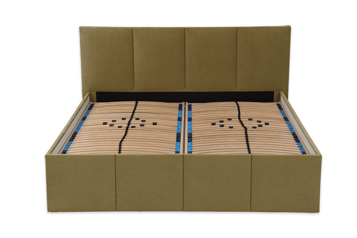 POLSTERBETT Dalas Avocado 160 x 200 x 40 cm Stauraum Mit hochwertiger Matratze H3 (bis 120 kg) und Lattenrost - Grün, Holz (160/200cm) - Halmon Schlafkomfort Betten 