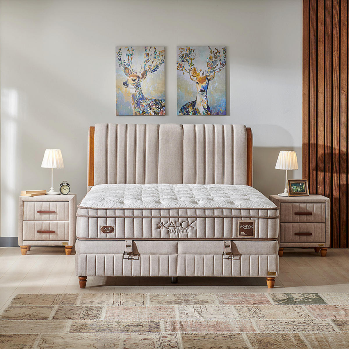 BOXBET 140x200 Kapok Naturel - Braun, Holz (140/200cm) - Bambi