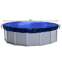 POOLABDECKUNG Rund Planenmaß Ø 420 cm für Pool 320-366 cm Blau - Blau, Kunststoff (420/420cm) - QUICK STAR