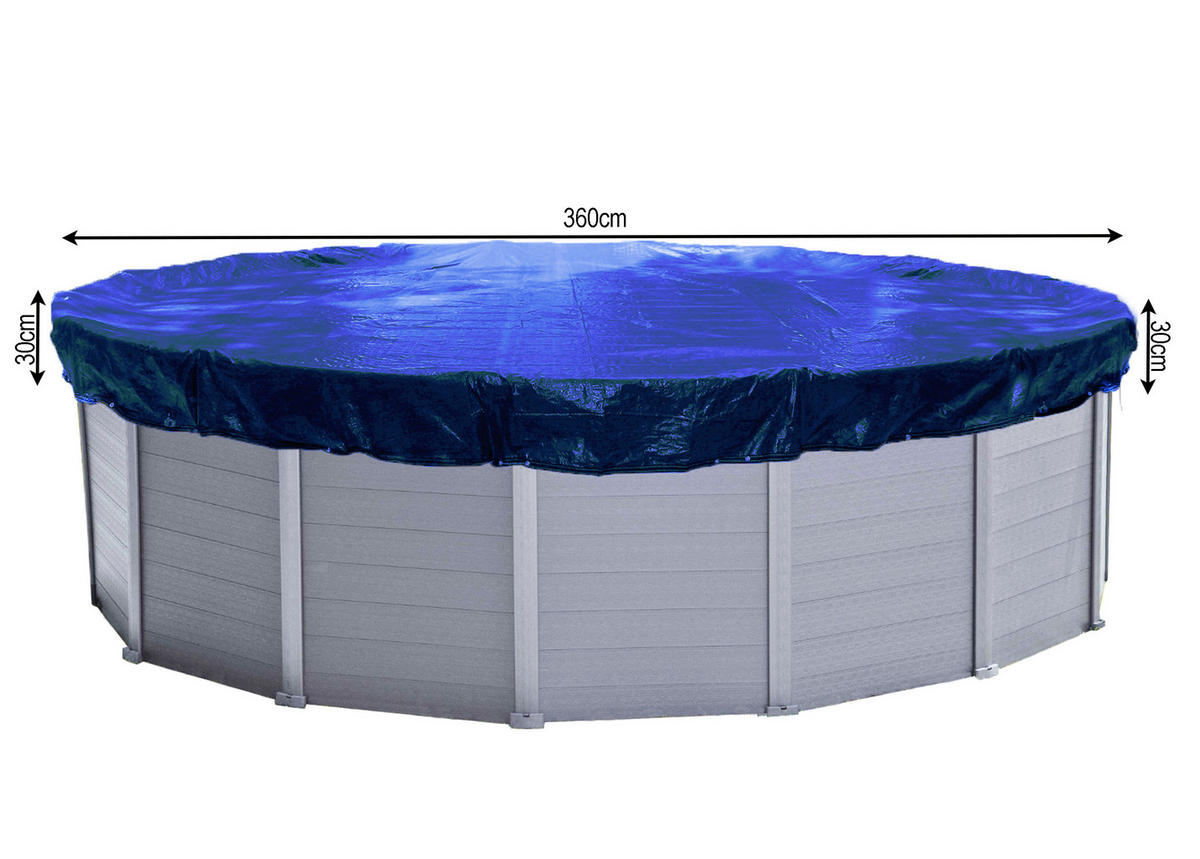 POOLABDECKUNG Rund Planenmaß Ø 420 cm für Pool 320-366 cm Blau - Blau, Kunststoff (420/420cm) - QUICK STAR