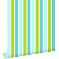 TAPETE vertikale Streifen 53 cm x 10.05 m - Türkis, Papier (53/0.1cm) - ESTAhome