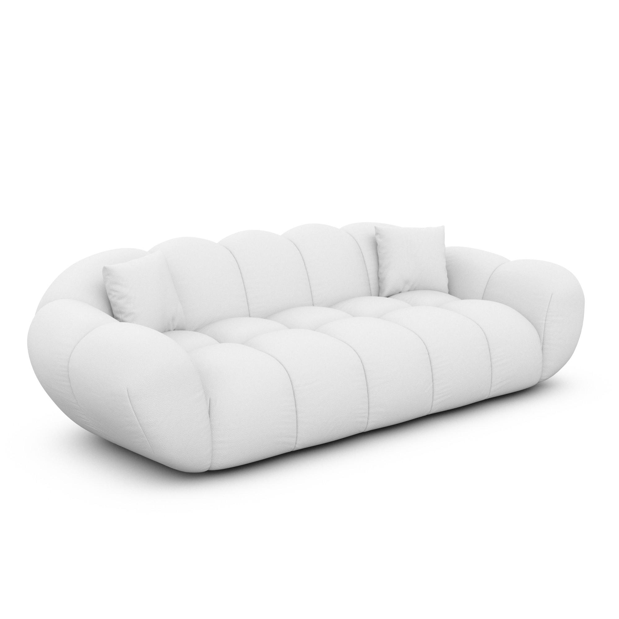 3-SITZER-SOFA Liva Weiß Kunstleder - Weiß, Kunststoff (223/70/93cm) - VAROYAL