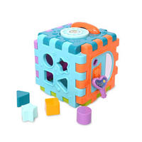 SORTIERSPIEL Steckspielwürfel 6 Face bunt 10 Teile, Melodien, Activity-Cube, Motorikspielzeug, ab 18 Monate - Multicolor, Kunststoff (18/26/18cm) - Lorelli