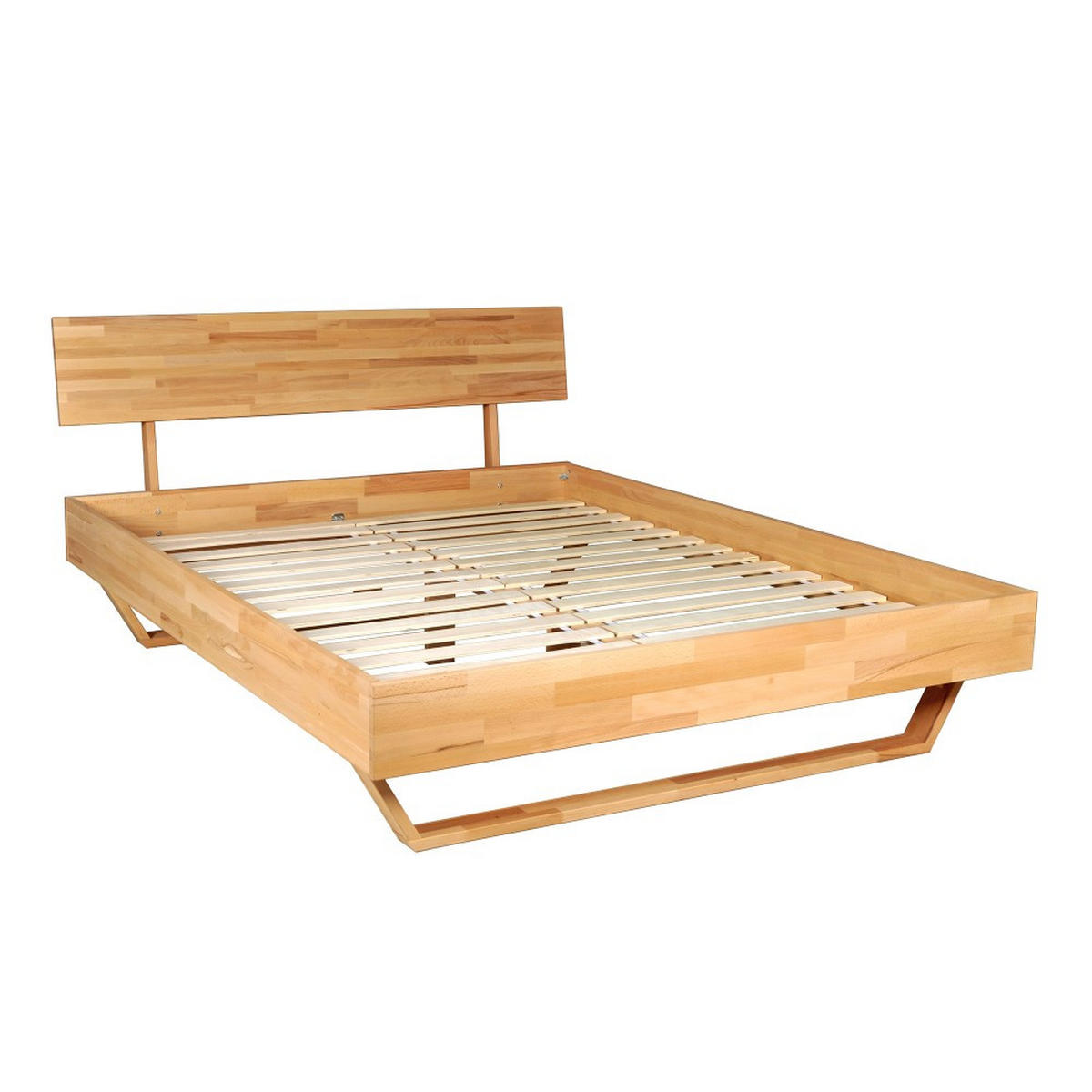 BETT TAO / 160x200 cm + Lattenrost , Buche massiv geölt - Buchefarben, Holz (160/200cm) - Weber Industries