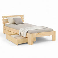 HOLZBETT mit Stauraum 90/200 cm natur - Braun, Holz (90/200cm) - Homestyle4u
