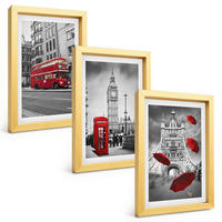 BILDER SET 3er Set - 20x30 cm Goldrahmen - Red Accents London - Goldfarben, Kunststoff (20/30cm) - TULUP