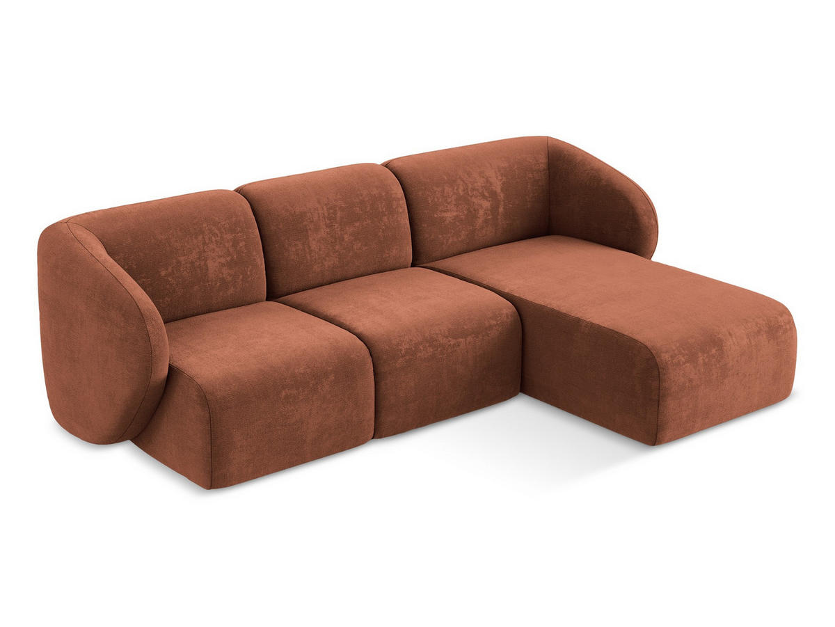 SOFAELEMENT Links Bouclé Stoff Grau - Schwarz/Grau, Holzwerkstoff/Kunststoff (91/75/166cm) - Makamii