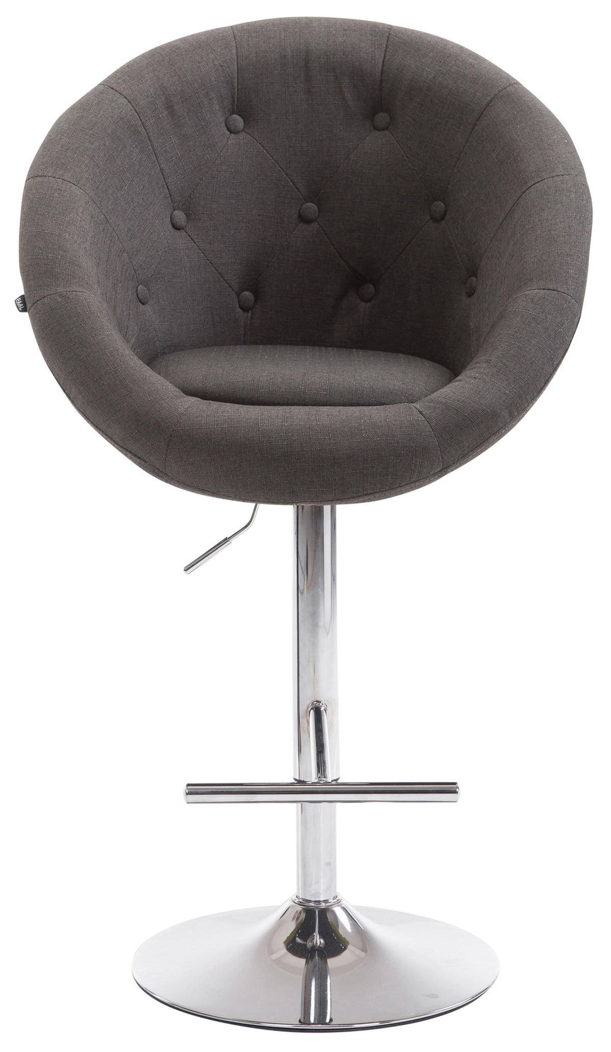 BARHOCKER Landern Stoff chrom dunkelgrau - Chromfarben/Dunkelgrau, Textil/Metall (65/128/57cm) - TPFLiving