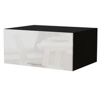 AUFSATZSCHRANK Essen W6B/80 Weiß Hochglanz / Schwarz Matt 80 / 59 / 36cm - Weiß Hochglanz/Schwarz, Holz/Holzwerkstoff (80/36/59cm) - Feldmann-Wohnen