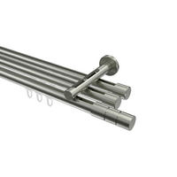 INNENLAUF-GARDINENSTANGEN-SET Siteno Elanto 140 cm, 3-läufig, 20 mm Ø Edelstahl-Optik - Edelstahlfarben, Metall (140cm) - INTERDECO