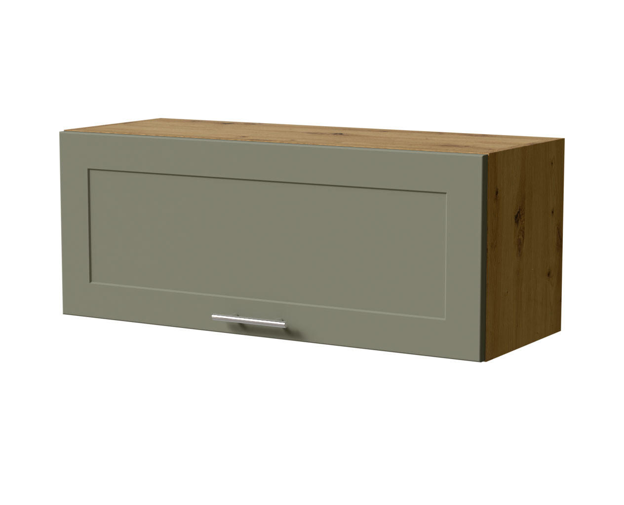 KLAPPHÄNGESCHRANK Oslo W4B/90 Eiche Artisan / Reed Green Matt 90 / 32,5 / 36cm - Blum Aventos - Eiche Artisan/Grün, Holz/Holzwerkstoff (90/36/32.5cm) - Feldmann-Wohnen