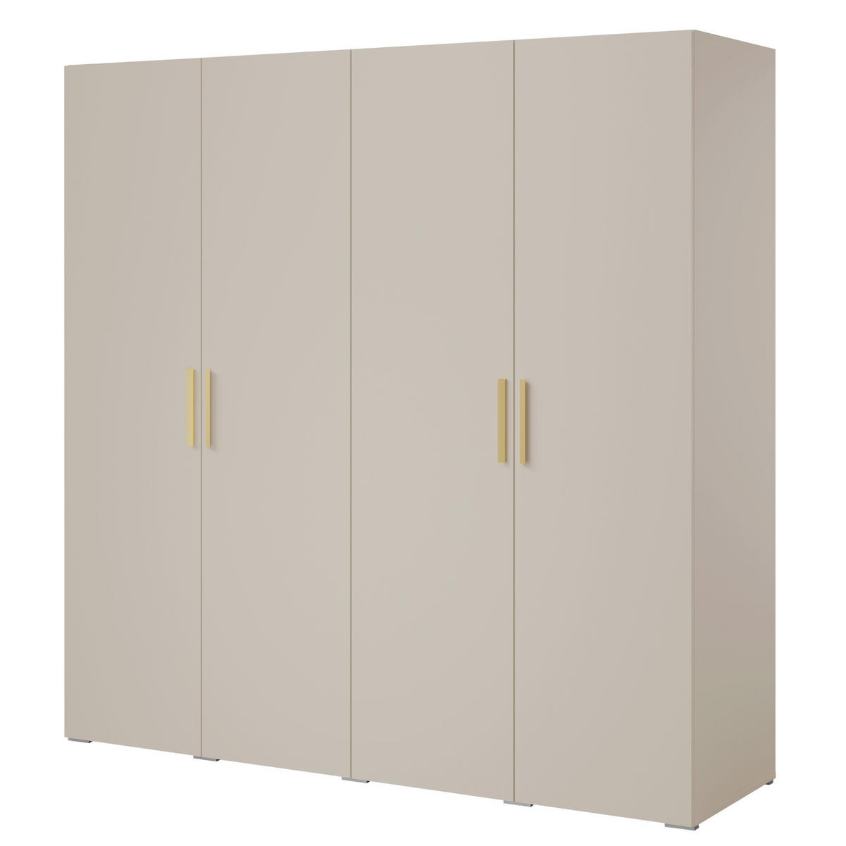 DREHTÜRENSCHRANK Napoli 4D 200 Kaschmir (schwarzer oder goldener Griff) - Kaschmir/Silberfarben, Holzwerkstoff/Kunststoff (200/35/60cm) - mzm24