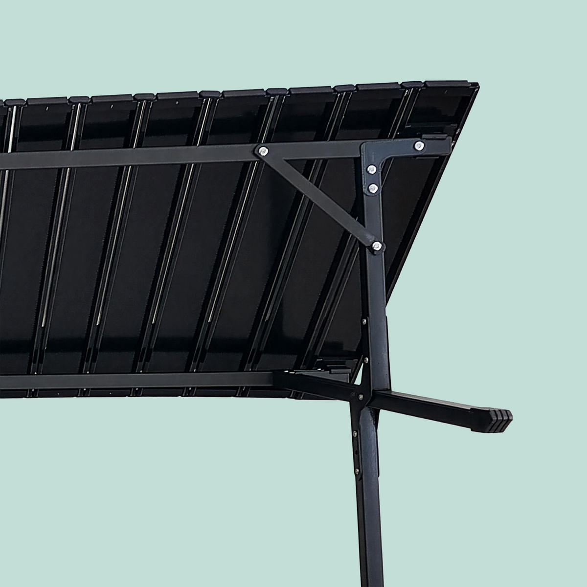 CAMPINGTISCH - Schwarz, Kunststoff/Metall (60/120/44cm) - Relaxdays