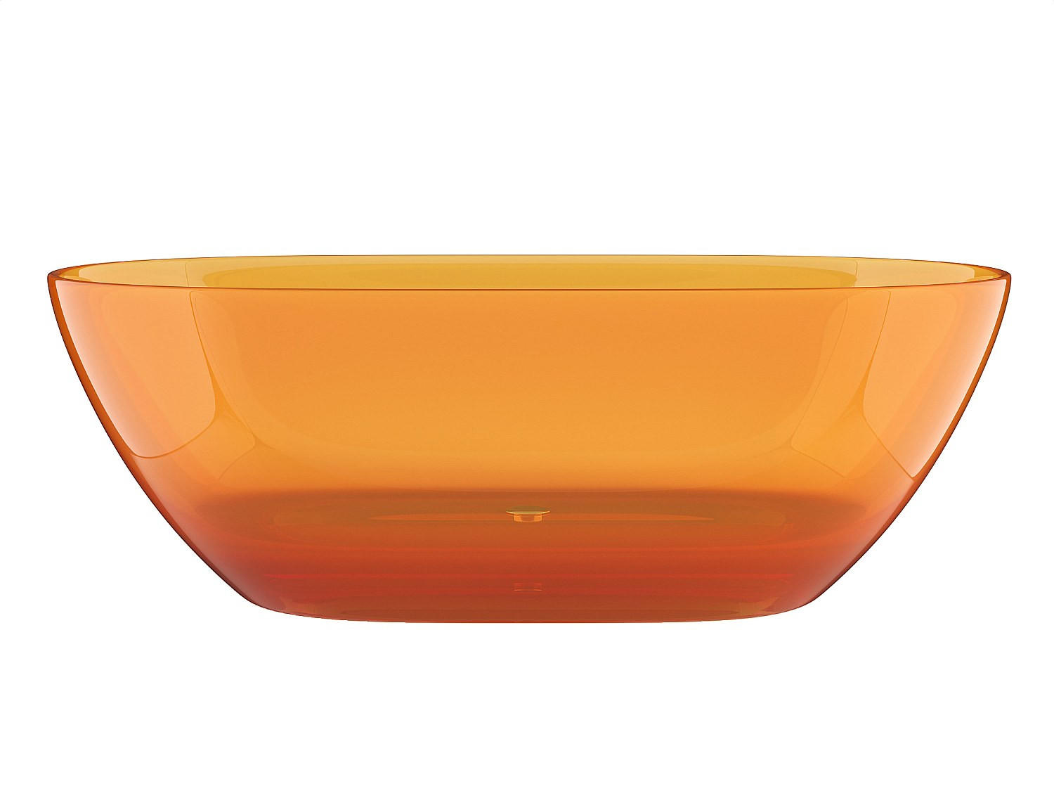 FREISTEHENDE Badewanne - 1 Person - harz - orange Spavo - Orange, Kunststoff (160/56/72cm) - Vente-Unique
