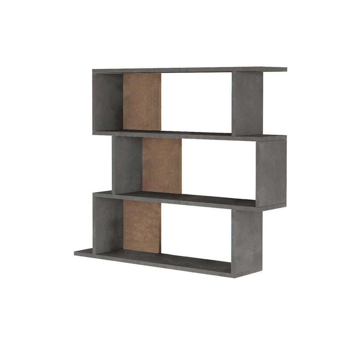 WANDREGAL 104/27/88 cm - Grau, Holz (104/88/27cm) - Mobili Rebecca