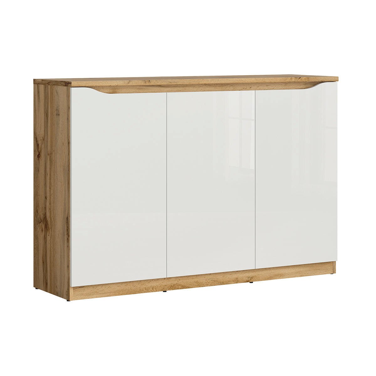 SIDEBOARD June Weiß und Holz - Weiß, Holzwerkstoff (135/92/40cm) - Petits-meubles