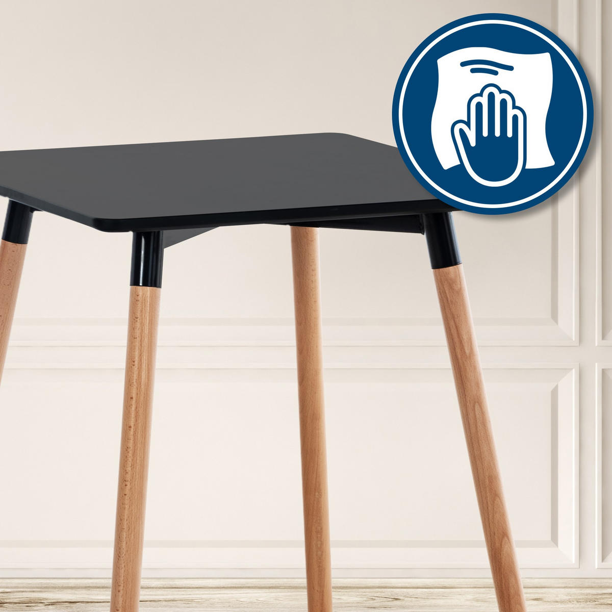 TISCHGRUPPE Holz schwarz - Schwarz, Holz (160/83/160cm) - CLP