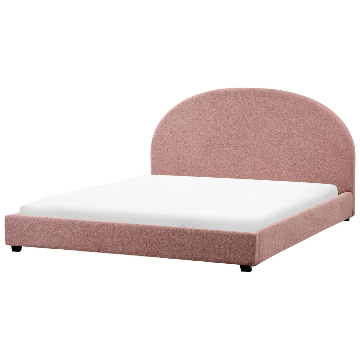 PAT CU APĂ bouclé 180/200 cm roz pastel Vaucluse - roz aprins, material textil (180/200cm) - Beliani