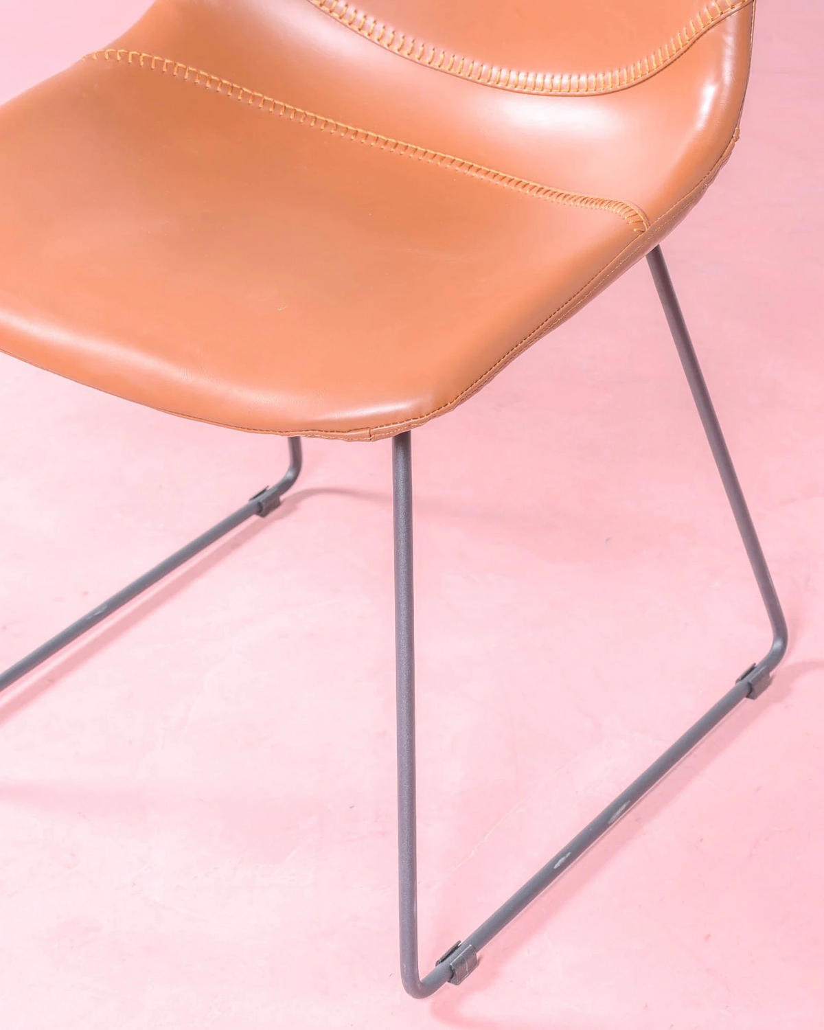 STÜHL-SET 2 Stück Kunstleder, Leder Orange - Orange, Textil (49/82/52cm) - Nest Dream