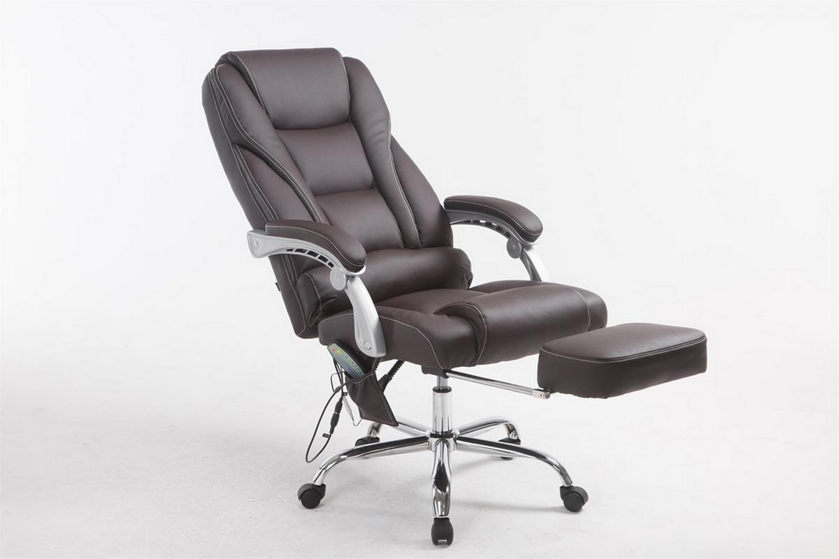 BÜROSTUHL Pacira-N, Kunstleder mit Massagefunktion Braun - Braun, Textil/Metall (68/127/64cm) - TPFLiving
