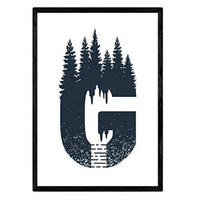 POSTER Buchstabe G Natur Berge A3 Rahmenlos - Klar, Papier (29.7/5/42cm) - Nacnic